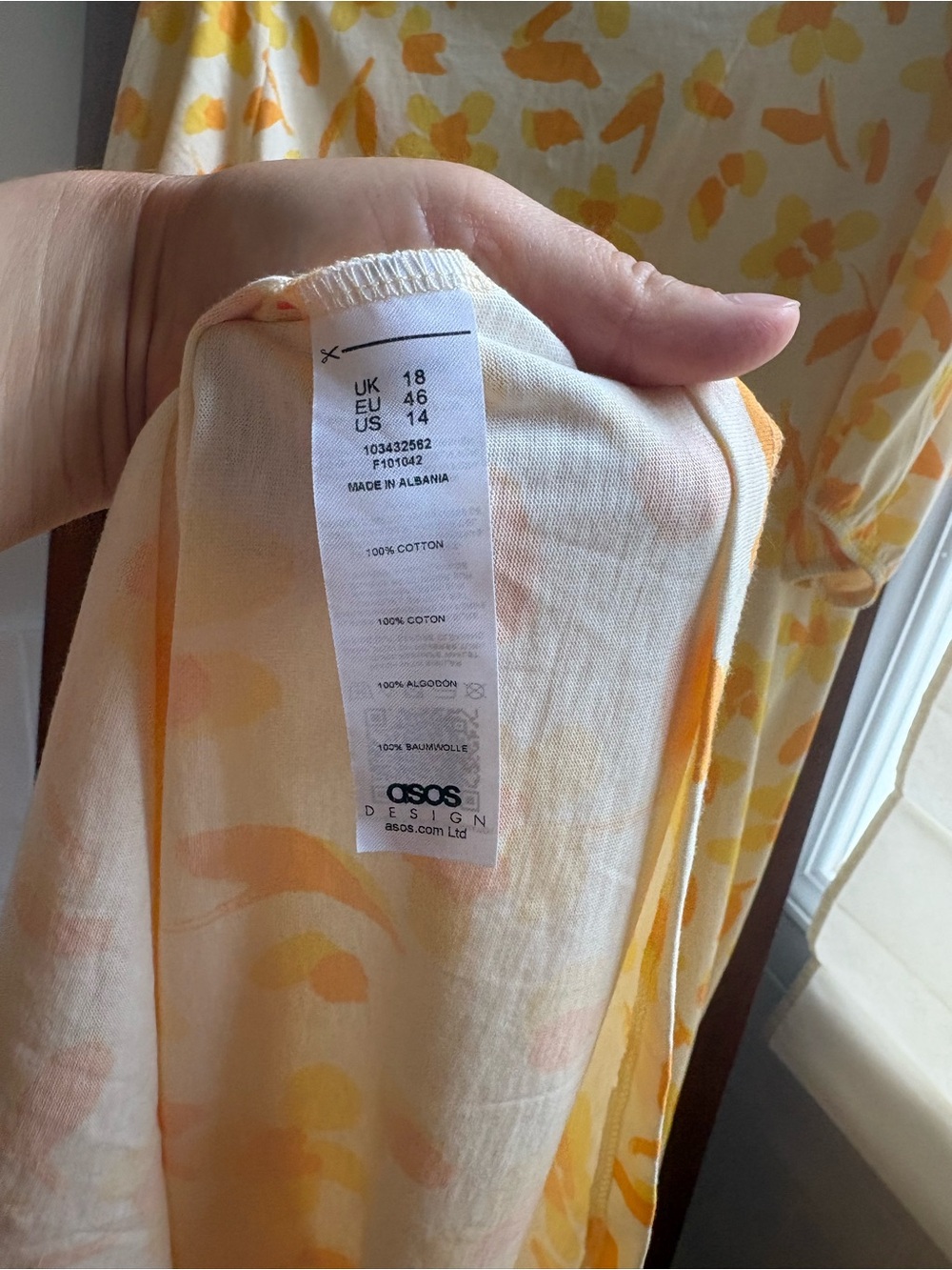 NWT ASOS Yellow Tea Floral Button-Front Midi Dress fits a size M - Picture 6 of 6